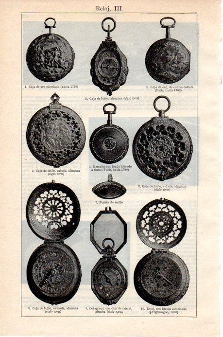 LAMINA V07878: Relojes de bolsillo I