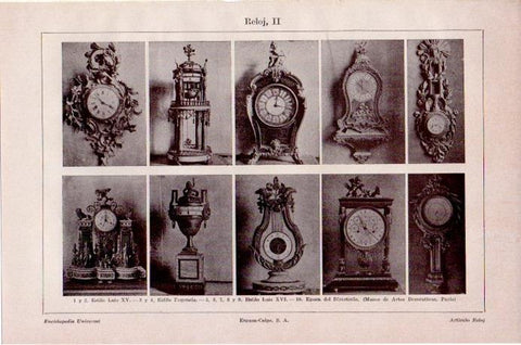 LAMINA V07876: Relojes del Museo de Artes Decorativas de Paris