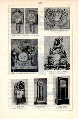 LAMINA V07875: Relojes de mesa y de pared