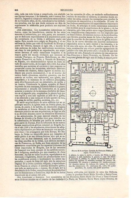 LAMINA V07862: Planta de la Cartuja de Clermont Ferrand
