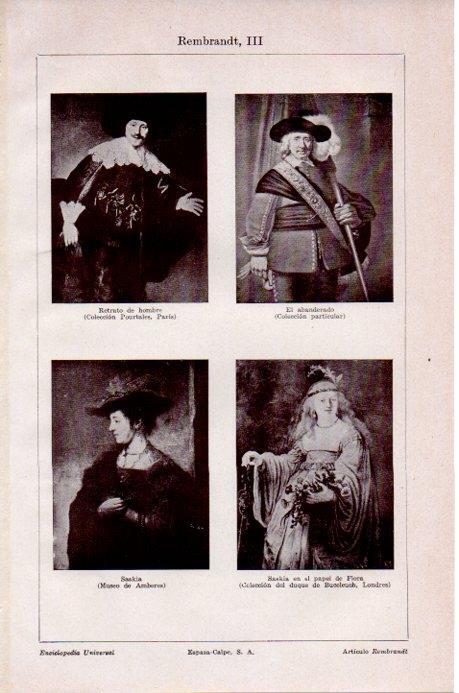 LAMINA V07893: Retratos pintados por Rembrandt