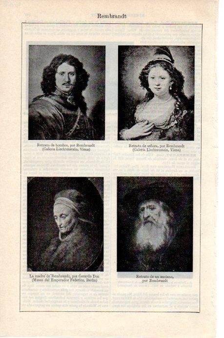 LAMINA V07888: Retratos por Rembrandt I