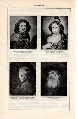 LAMINA V07888: Retratos por Rembrandt I
