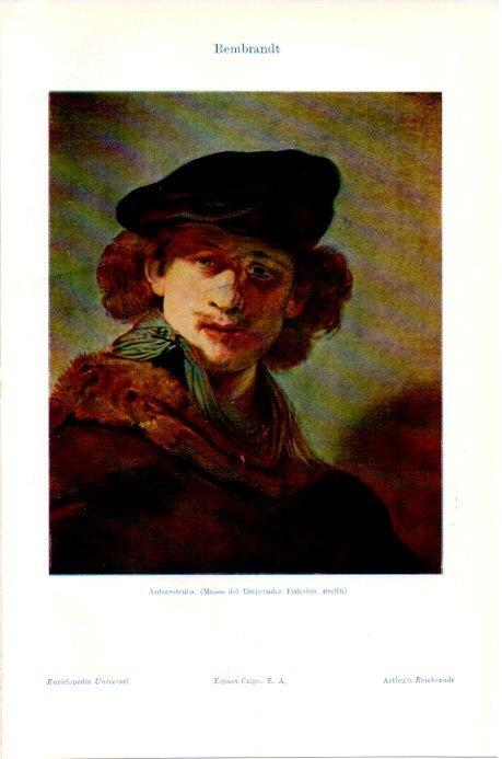LAMINA V07887: Autorretrato por Rembrandt