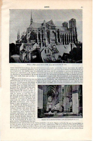 LAMINA V07830: La Catedral de Reims antes de 1914