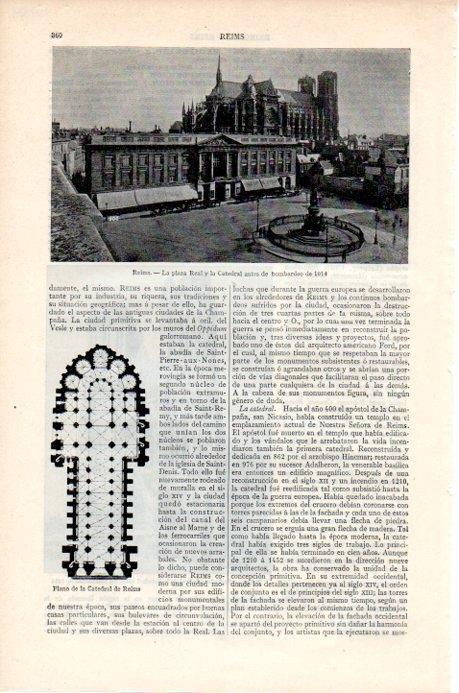 LAMINA V07829: La Plaza Real de Reims antes de 1914