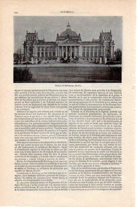 LAMINA V07827: Palacio del Reichstag en Berlin