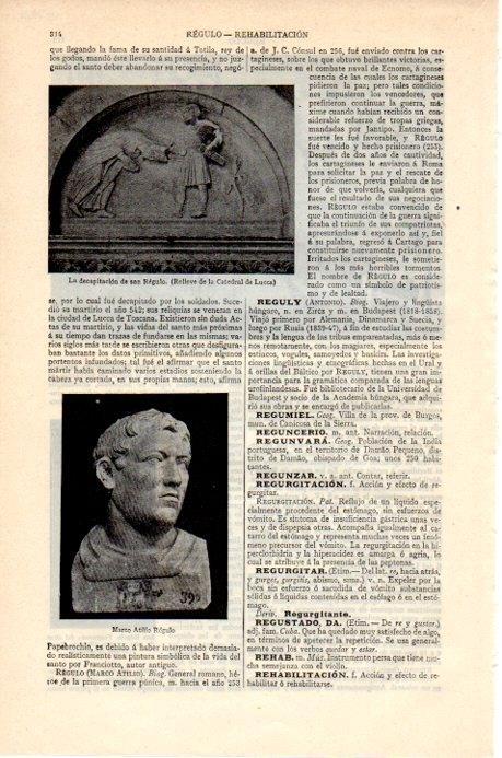 LAMINA V07821: Busto Marco Atilio Regulo 