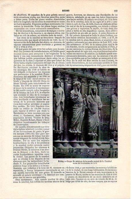 LAMINA V07832: Arcada de la Catedral de Reims