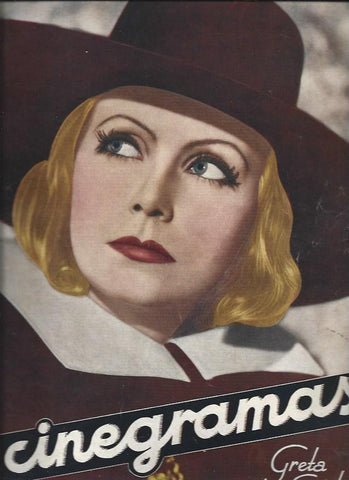 LAMINA 30544: Portada Cinegramas con Greta Garbo