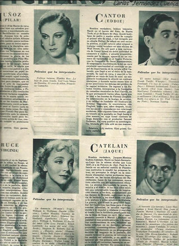 LAMINA 31127: Pilar Muñoz, Virginia Bruce, Eddie Cantor y Jaque Catelain