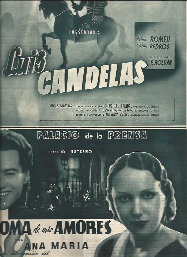LAMINA 31147: Anuncio de Luis Candelas y Paloma de mis amores
