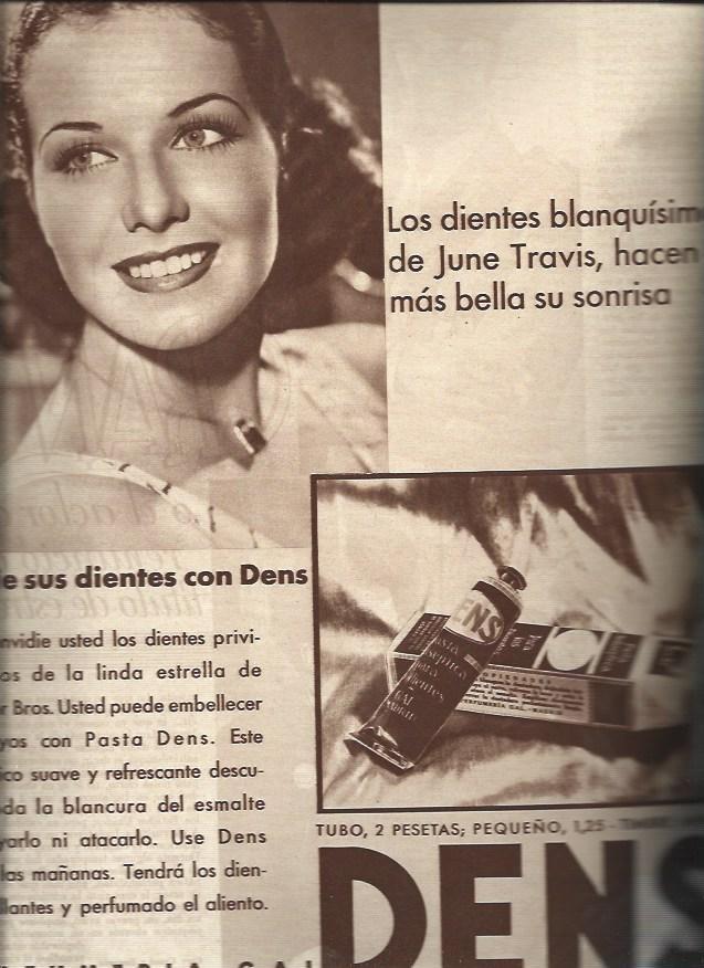 LAMINA 31102: Publicidad de Dens con June Travis