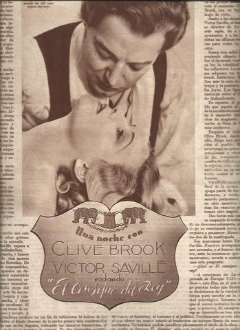 LAMINA 31106: Clive Brook y Madeleine Carroll en El consejero del rey