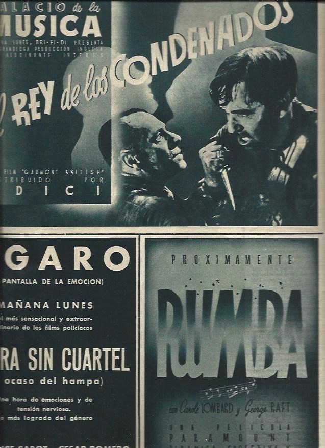 LAMINA 31108: Anuncio de El rey de los condenados y Rumba