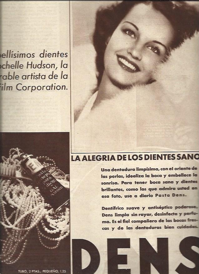 LAMINA 31120: Publicidad de Dens con Rochelle Hudson