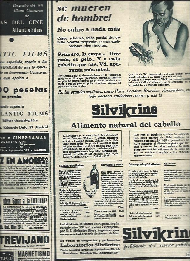 LAMINA 31152: Cupon regalo de Atlantic Films y publicidad de Silvikrine