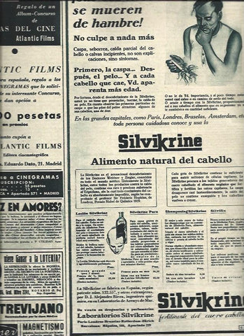 LAMINA 31152: Cupon regalo de Atlantic Films y publicidad de Silvikrine