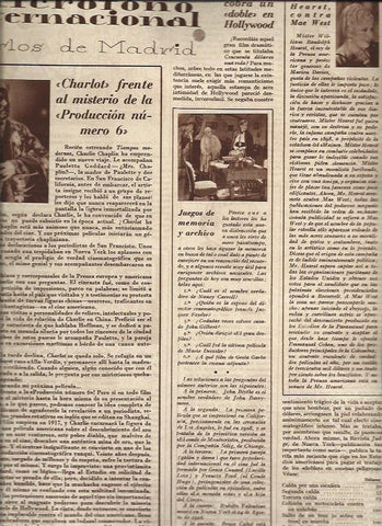 LAMINA 31184: Proyectos nuevos de Charles Chaplin en 1936