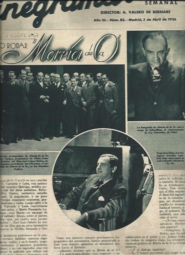 LAMINA 31153: Rodaje de Maria de la O
