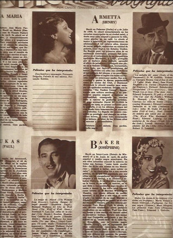 LAMINA 31166: Ana Maria, Henry Armetta, Paul Lukas y Josephine Baker
