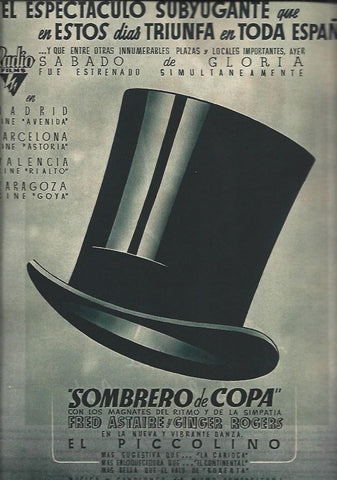 LAMINA 31175: Cartelera de cines con la pelicula El sombrero de copa