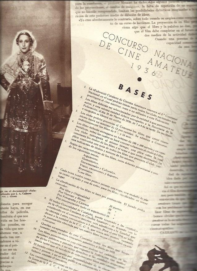 LAMINA 31021: Bases del Concurso Nacional de Cine Amateur 1936