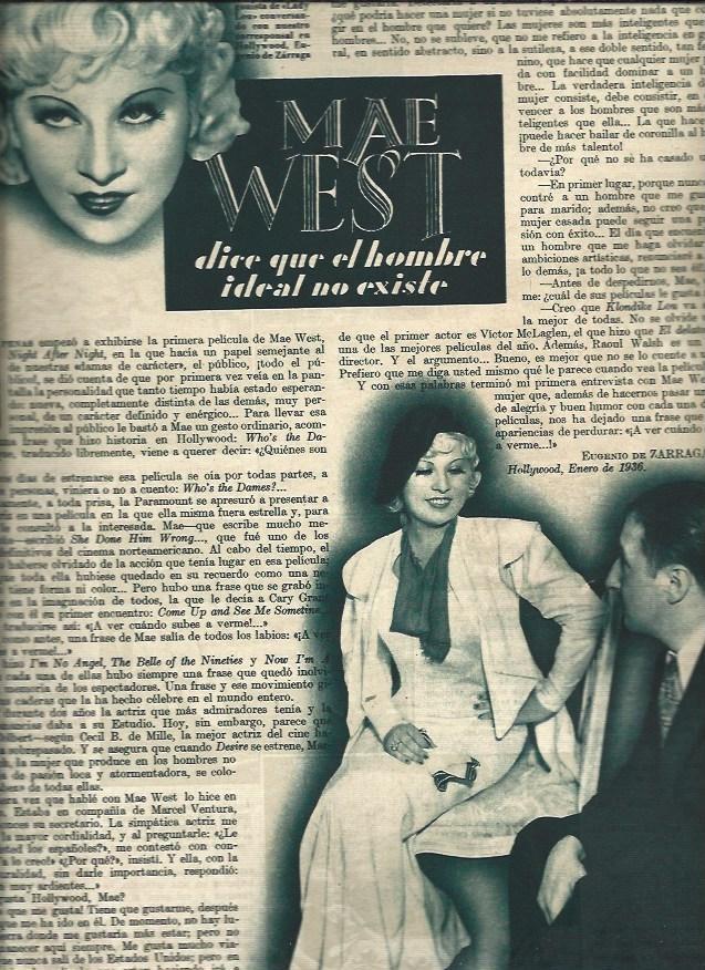 LAMINA 31022: Mae West, entrevista