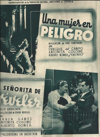 LAMINA 31024: Anuncio de Una mujer en peligro y La señorita de Trevelez