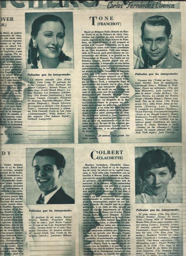 LAMINA 31029: Lil Dagover, Franchot Tone, Alady y Claudette Colbert