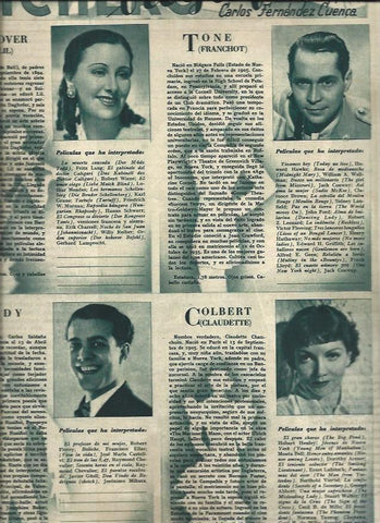 LAMINA 31029: Lil Dagover, Franchot Tone, Alady y Claudette Colbert