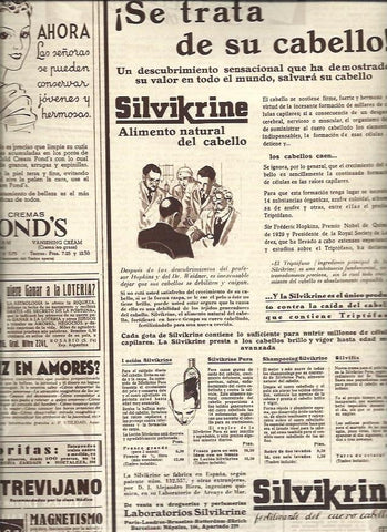 LAMINA 31038: Publicidad de Silvikrine, cremas Ponds y otros