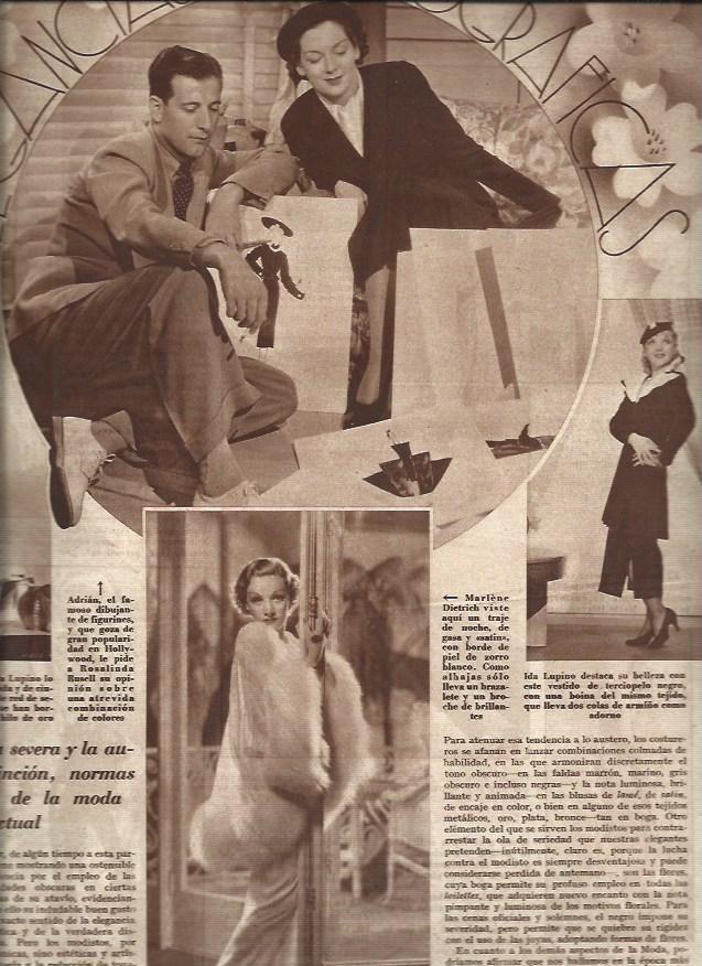 LAMINA 31007: Marlene Dietric, Ida Lupino y Adrian con Rosalinda Russell