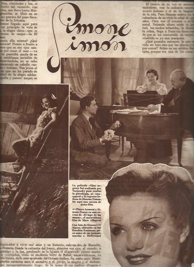 LAMINA 31010: Simone Simon en Ojos negros