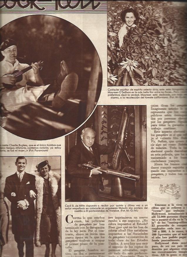 LAMINA 31040: Charlie Rugless, Cecil B de Mille y Maureen O'Sullivan