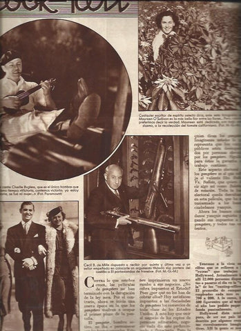 LAMINA 31040: Charlie Rugless, Cecil B de Mille y Maureen O'Sullivan