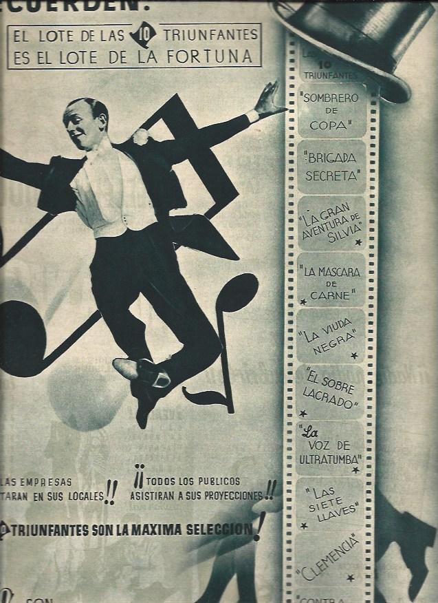 LAMINA 31077: Anuncio de las 10 triufantes de Radio Films