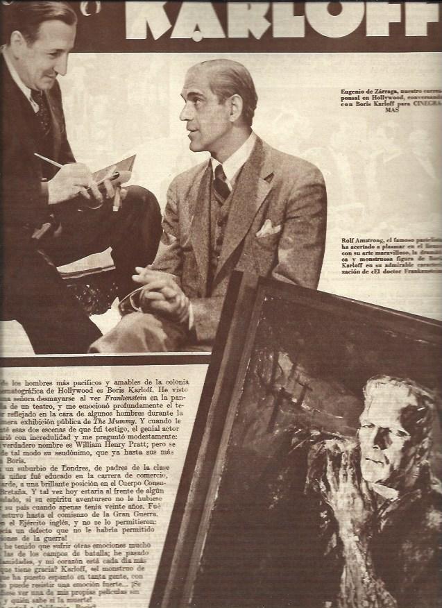 LAMINA 31089: Boris Karloff y Eugenio de Zarraga