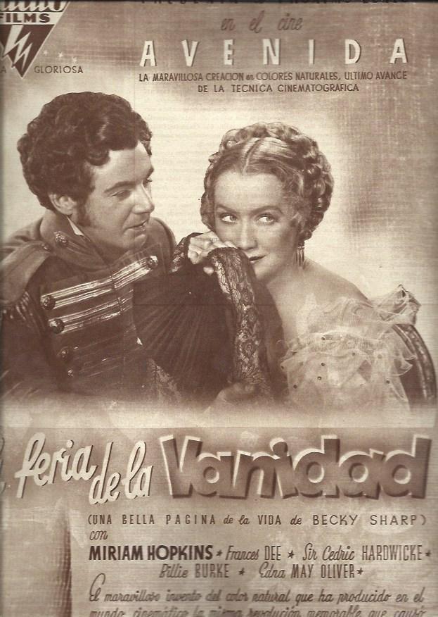 LAMINA 31082: Anuncio de La feria de la vanidad