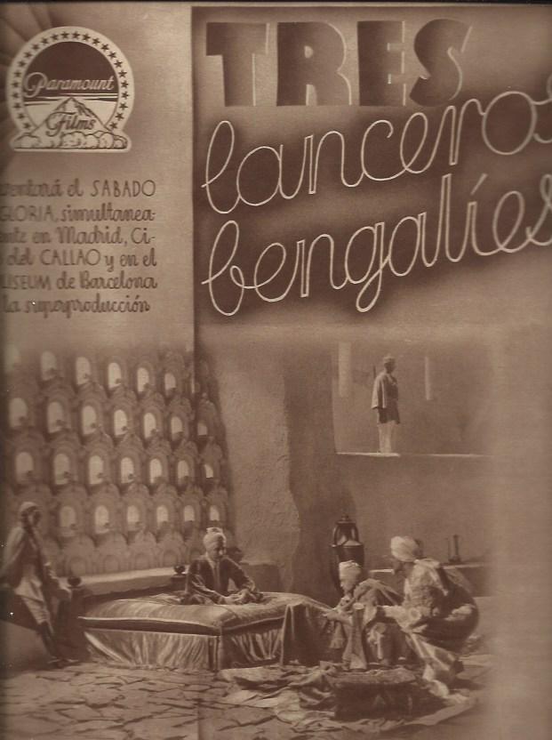 LAMINA 31044: Cartel de la presentacion de Tres lanceros bengalies