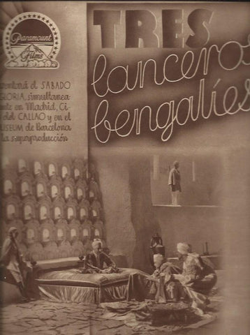 LAMINA 31044: Cartel de la presentacion de Tres lanceros bengalies