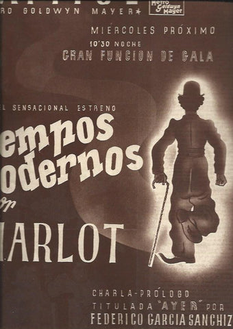LAMINA 31067: Cartel del Capitol del film Tiempos modernos de Charlot