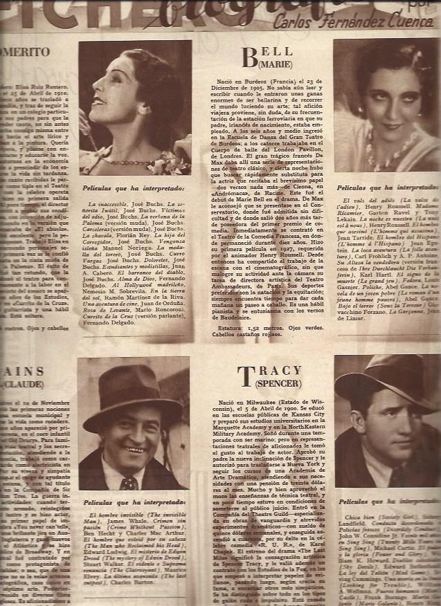 LAMINA 31053: Romerito, Marie Bell, Claude Rains y Spencer Tracy