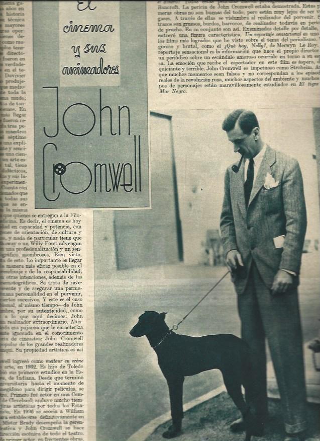 LAMINA 31064: John Cromwell con su perro
