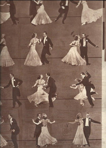LAMINA 31065: Fred Astaire y Ginger Rogers en varios pasos de baile