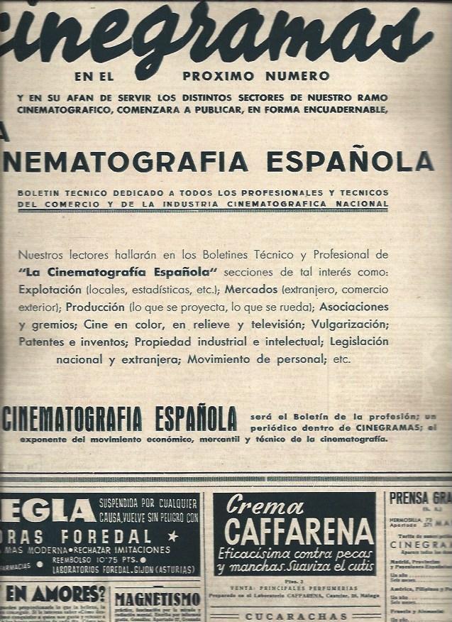 LAMINA 31353: Publicidad de La cinematografia española