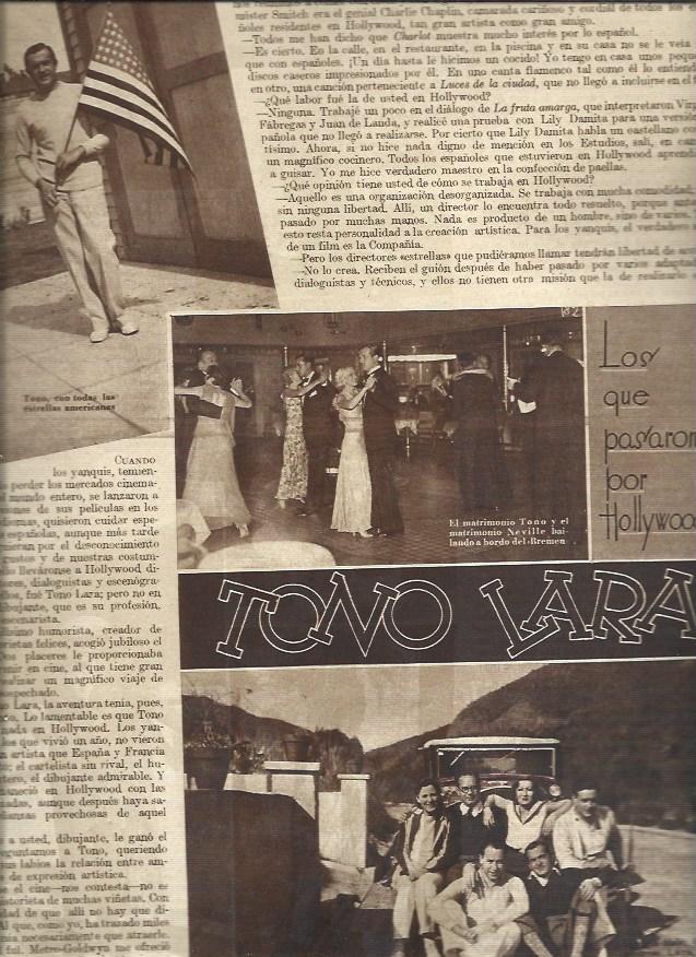 LAMINA 31358: Tono Lara en Hollywood