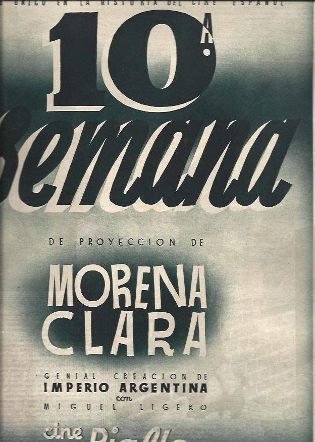 LAMINA 31326: Cartel de la 10 semana de Morena Clara en el cine