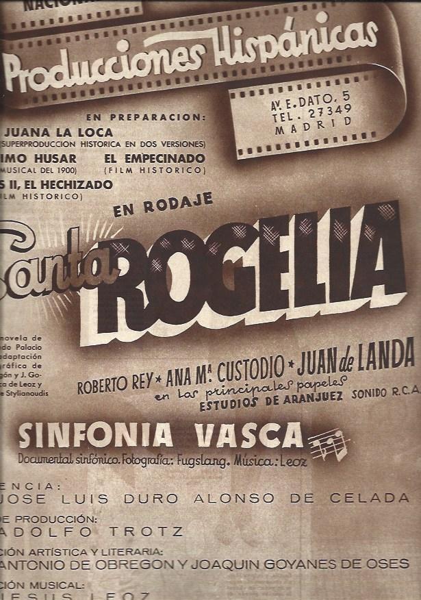 LAMINA 31413: Publicidad del rodaje de Santa Rogelia