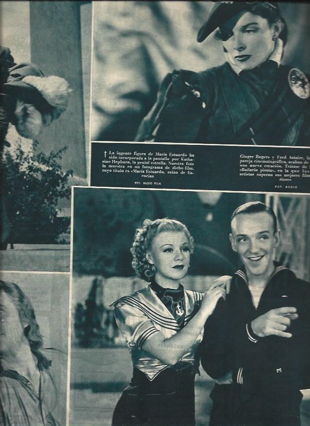 LAMINA 31420: Katherine Hepburn, Fred Astaire con Ginger Rogers